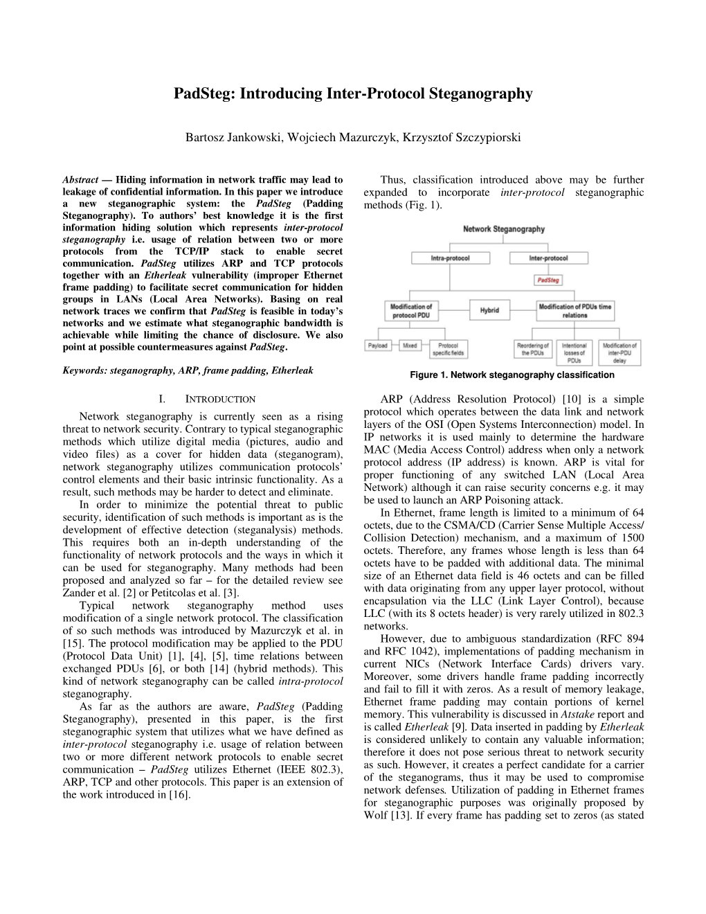 Padsteg: Introducing Inter-Protocol Steganography