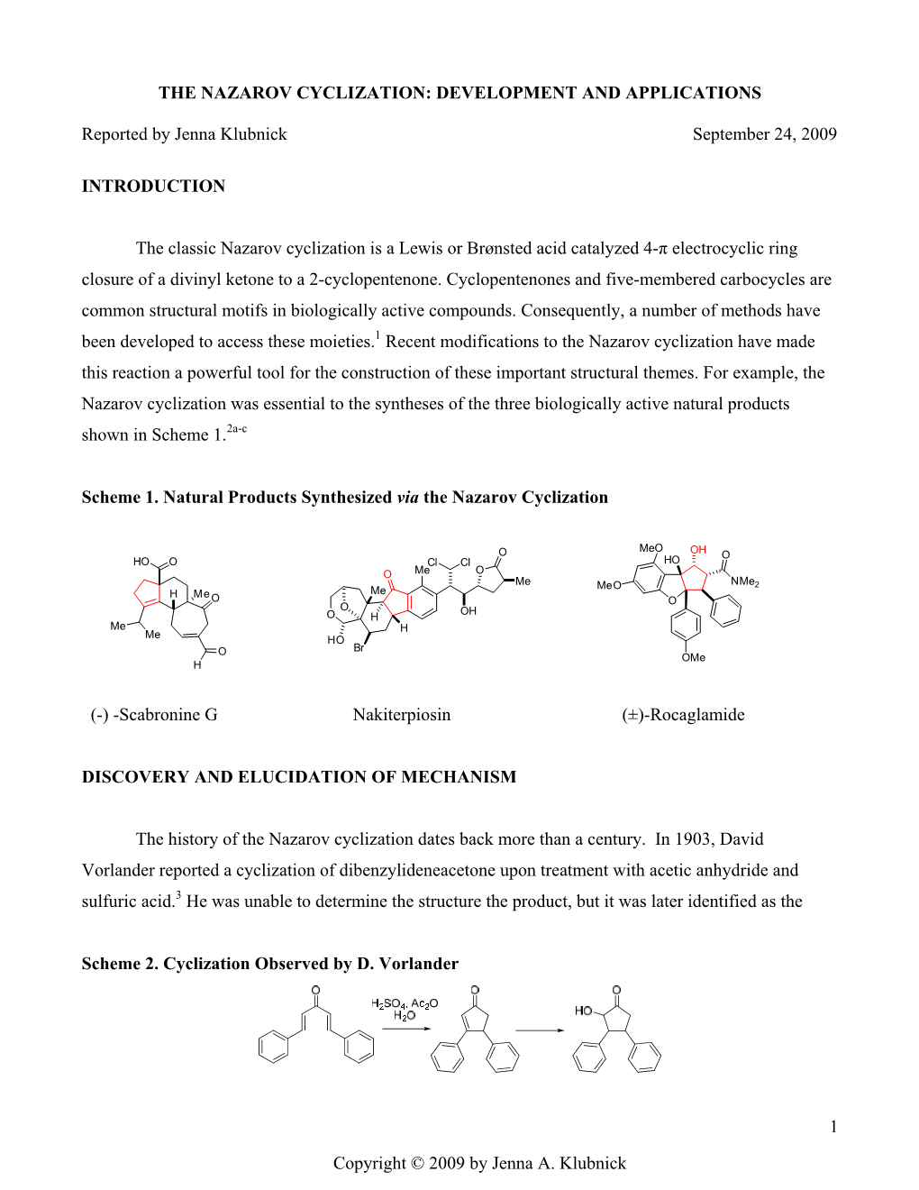 1 the Nazarov Cyclization