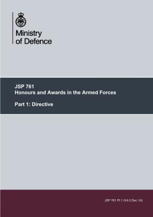 Honours and Awards in the Armed Forces
