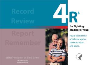 4R's for Fighting Medicare Fraud