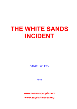 The White Sands Incident