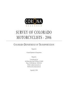 Survey of Colorado Motorcyclists - 2006