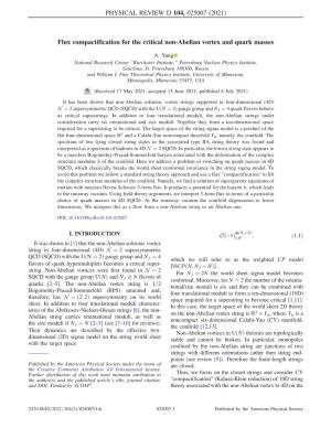 Flux Compactification for the Critical Non-Abelian Vortex and Quark Masses