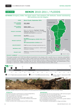 A.16 / Beninbenin 2010-2011 / Floodsfloods NATURAL DISASTER
