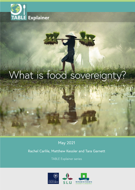 What Is Food Sovereignty?