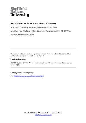 Art and Nature in Women Beware Women