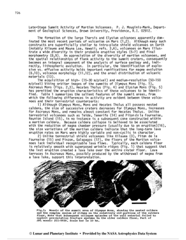 Late-Stage Summit Activity of Martian Volcanoes. P. J. Mouginis-Mark, Depart- Ment of Geological Sciences, Brown University, Providence, R