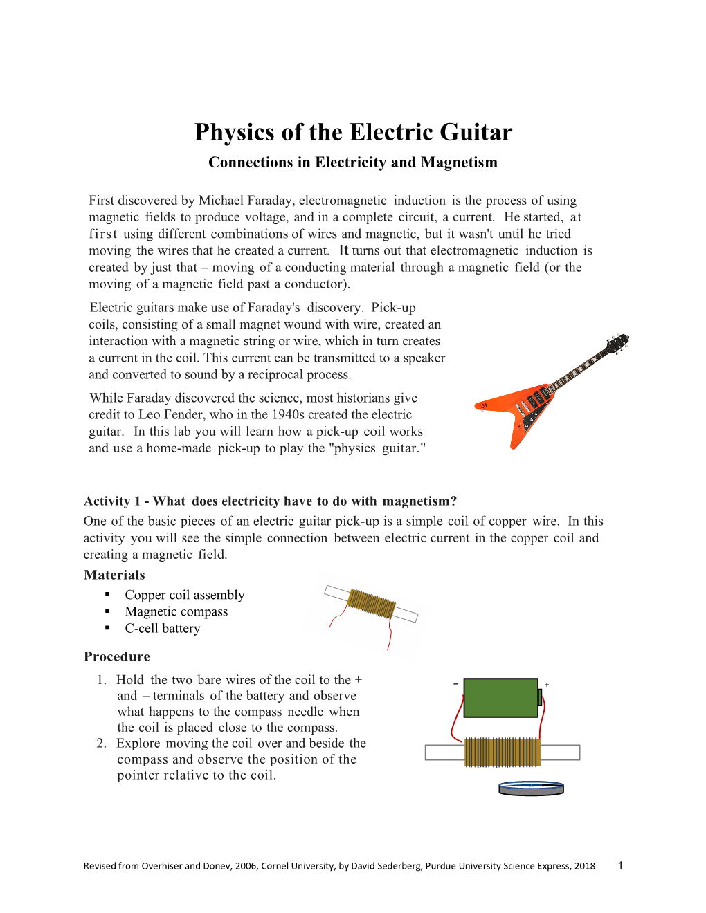 Physics of the Electric Guitar Connections in Electricity and Magnetism