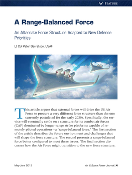 A Range-Balanced Force an Alternate Force Structure Adapted to New Defense Priorities