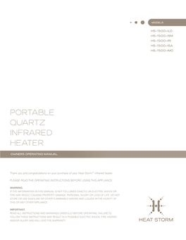 Portable Quartz Infrared Heater
