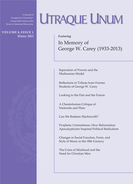 In Memory of George W. Carey (1933-2013)
