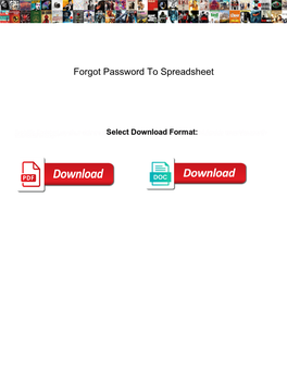 Forgot Password to Spreadsheet