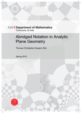 Abridged Notation in Analytic Plane Geometry