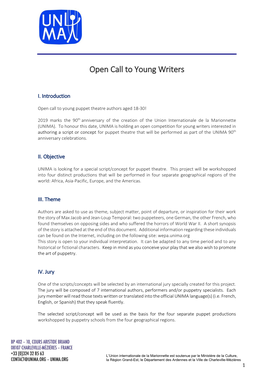 Open Call to Young Writers