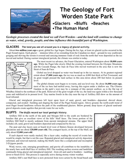 Fort Worden State Park •Glaciers •Bluffs •Beaches •The Human Hand