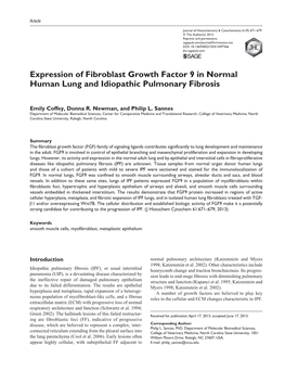 Expression of Fibroblast Growth Factor 9 in Normal Human Lung and Idiopathic Pulmonary Fibrosis