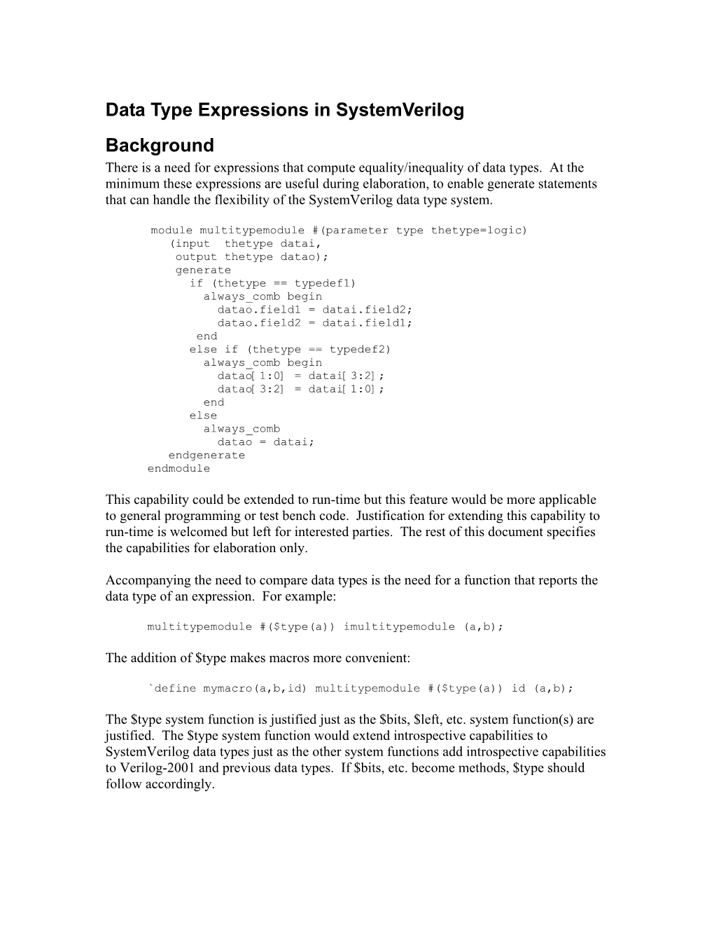 SV Data Type Expressions