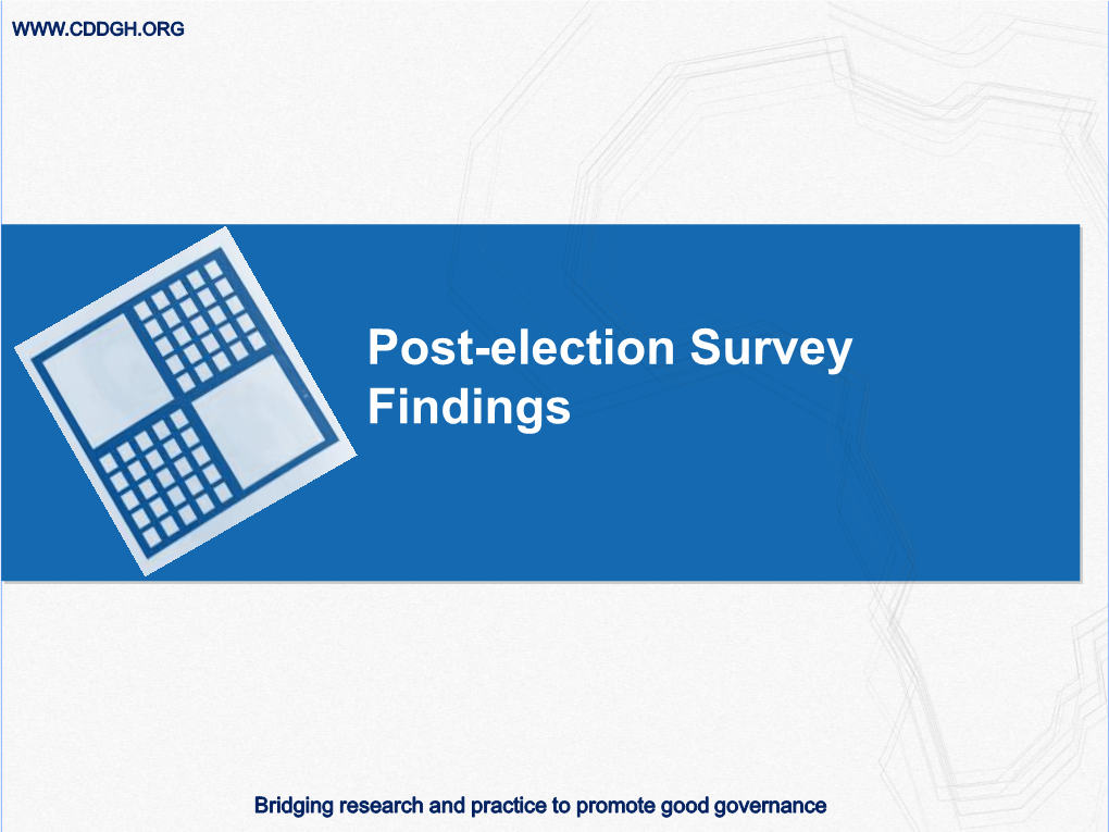 Post-Election Survey Findings