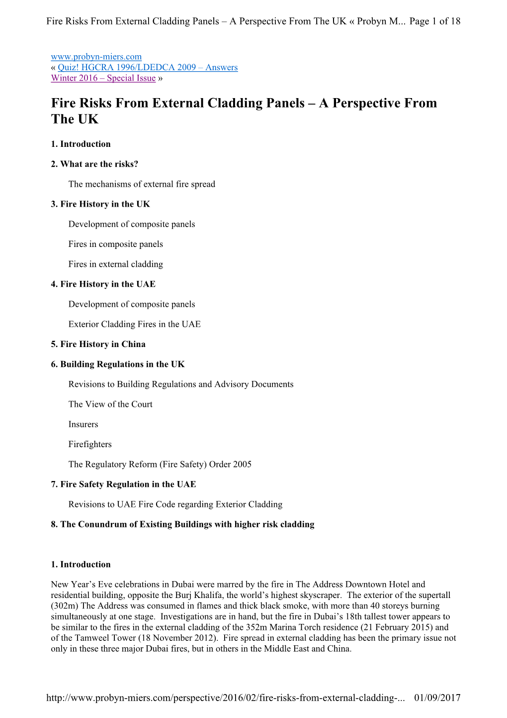 Fire Risks from External Cladding Panels – a Perspective from the UK « Probyn M