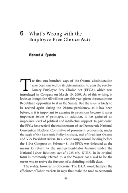 6 What's Wrong with the Employee Free Choice Act?
