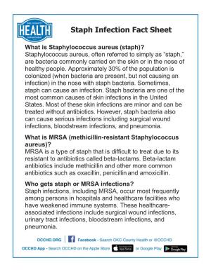 Staph Infection Fact Sheet