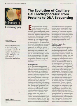 The Evolution of Capillary Gel Electrophoresis: from Proteins to DNA Sequencing