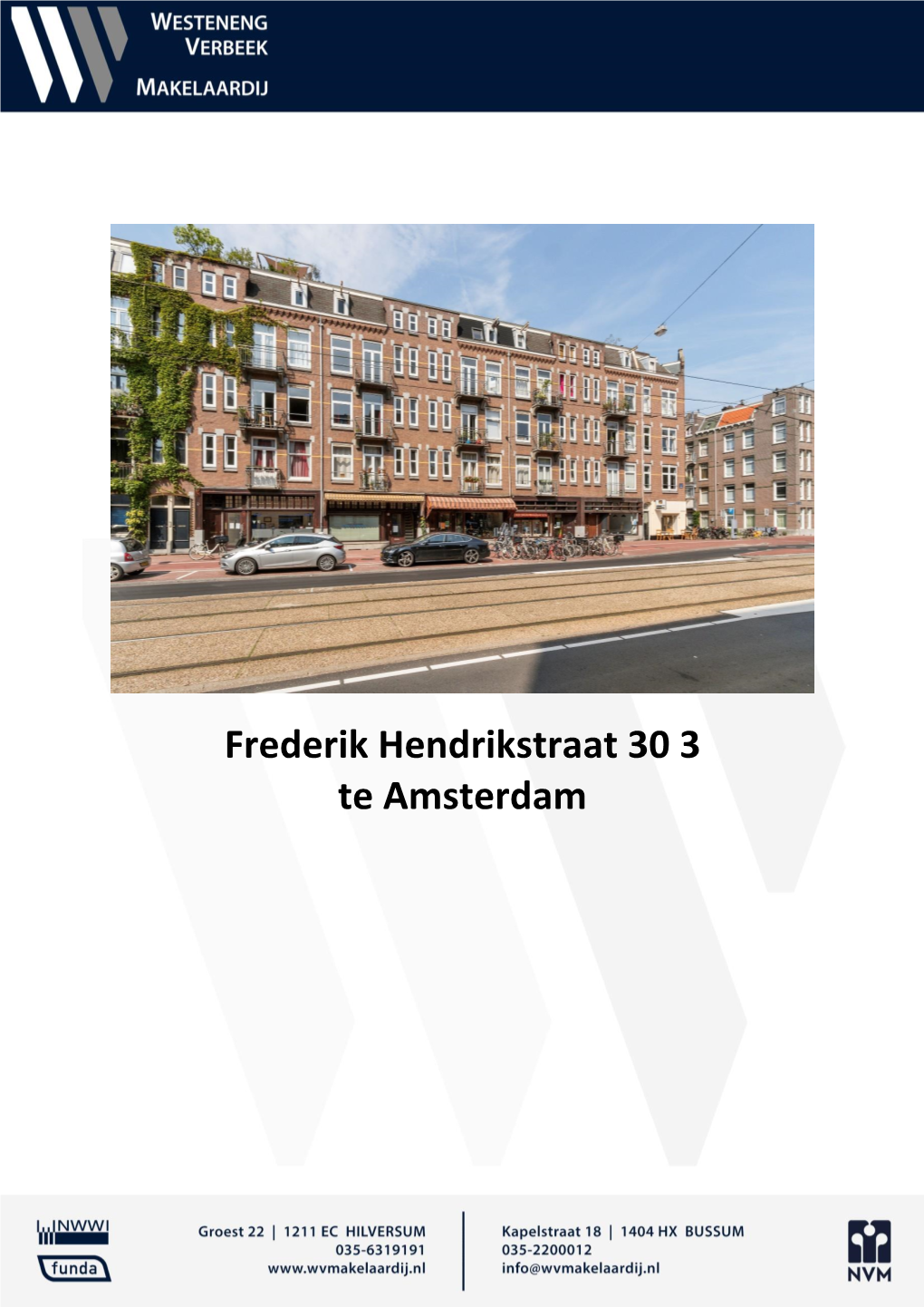 Frederik Hendrikstraat 30 3 Te Amsterdam Westeneng Verbeek Makelaardij