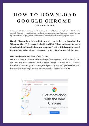 How to Download Google Chrome