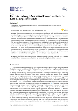 Forensic Exchange Analysis of Contact Artifacts on Data Hiding Timestamps