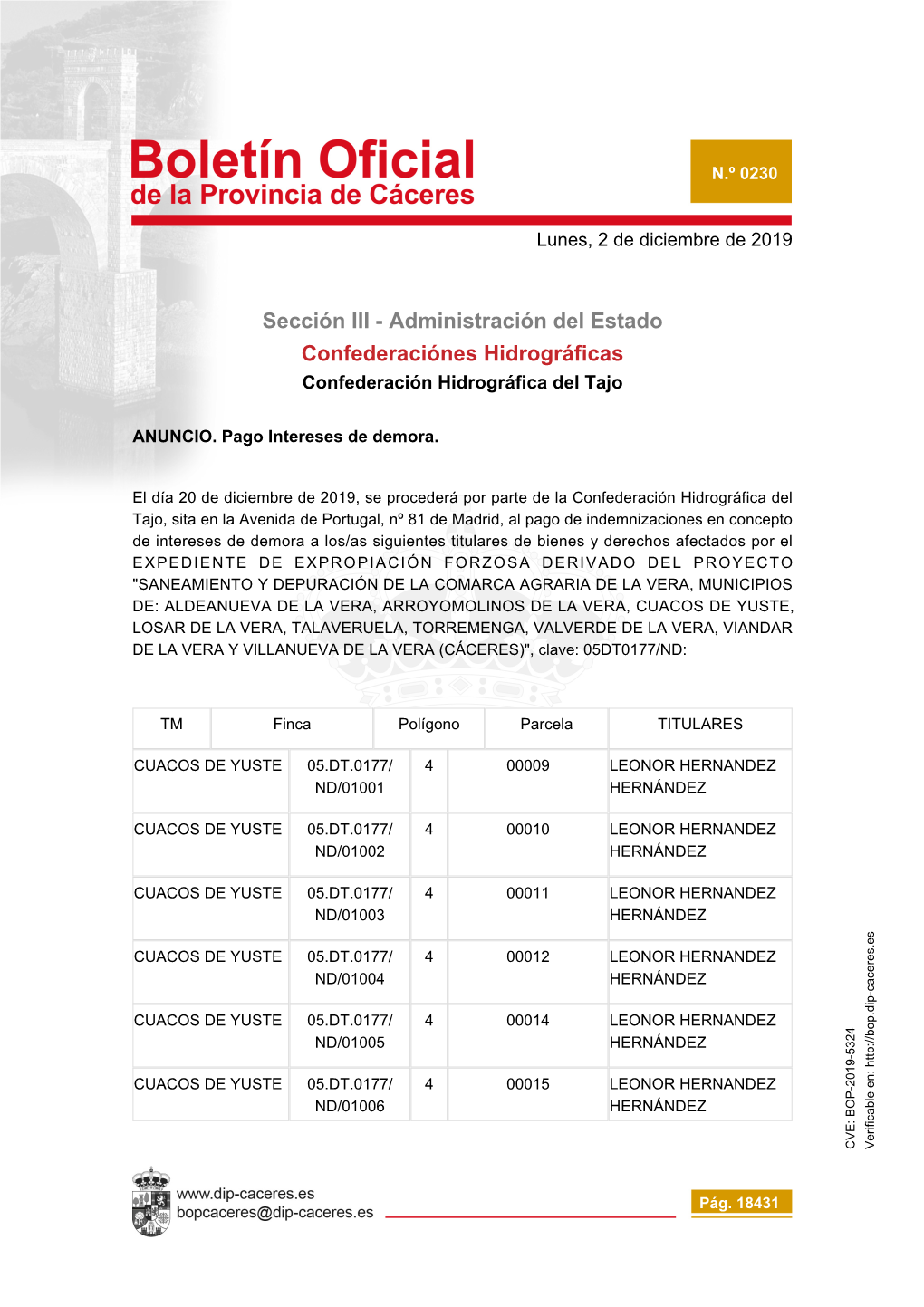 Sección III - Administración Del Estado Confederaciónes Hidrográficas Confederación Hidrográfica Del Tajo