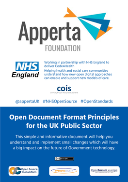 Open Document Format Principles for the UK Public Sector