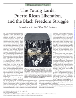 The Young Lords, Puerto Rican Liberation, and the Black Freedom Struggle Downloaded From