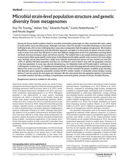 Microbial Strain-Level Population Structure and Genetic Diversity from Metagenomes