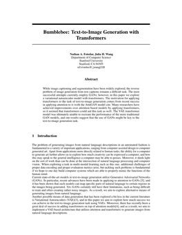 Bumblebee: Text-To-Image Generation with Transformers