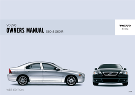 Volvo Owners Manual S60 & S60 R