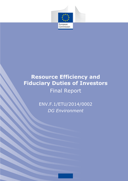 Resource Efficiency and Fiduciary Duties of Investors Final Report