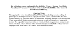 Women - National Equal Rights Amendment Development Committee” of the Sheila Weidenfeld Files at the Gerald R