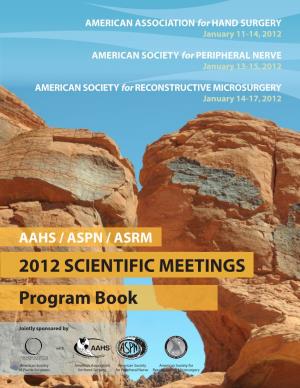 2012 SCIENTIFIC MEETINGS Program Book