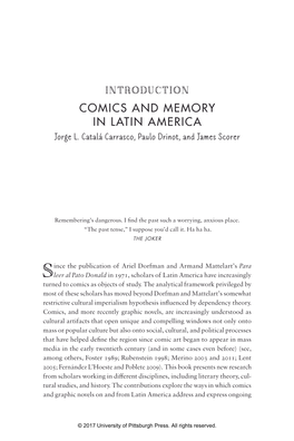 COMICS and MEMORY in LATIN AMERICA Jorge L