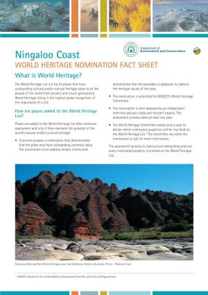 Ningaloo Coast World Heritage Fact Sheet