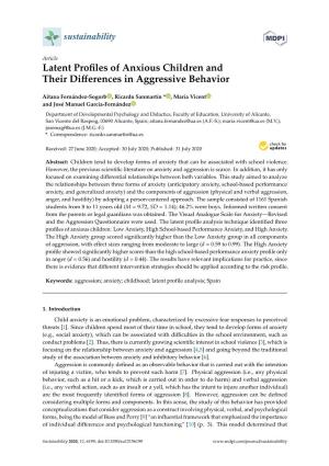 Latent Profiles of Anxious Children and Their Differences in Aggressive