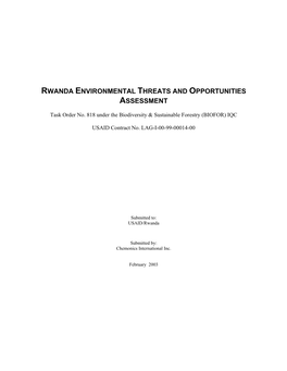 Rwanda Environmental Threats and Opportunities Assessment