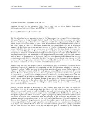 Page 435 H-France Review Vol. 2 (November 2002), No. 110 Jean