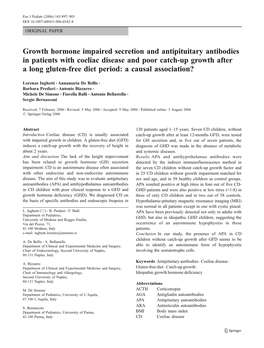 Growth Hormone Impaired Secretion and Antipituitary Antibodies In