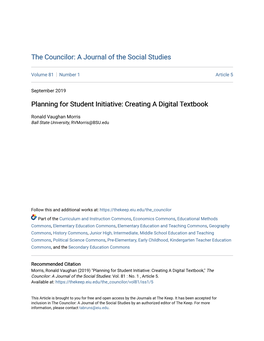 Planning for Student Initiative: Creating a Digital Textbook