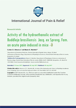 Activity of the Hydroethanolic Extract of Buddleja Brasiliensis Jacq. Ex Spreng