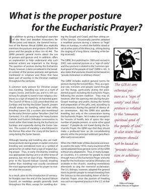 What Is the Proper Posture for the Eucharistic Prayer?