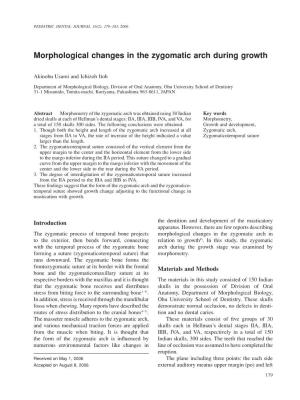 Morphological Changes in the Zygomatic Arch During Growth