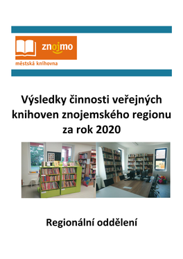 Výsledky Činnosti Veřejných Knihoven Za Rok 2020.Pdf