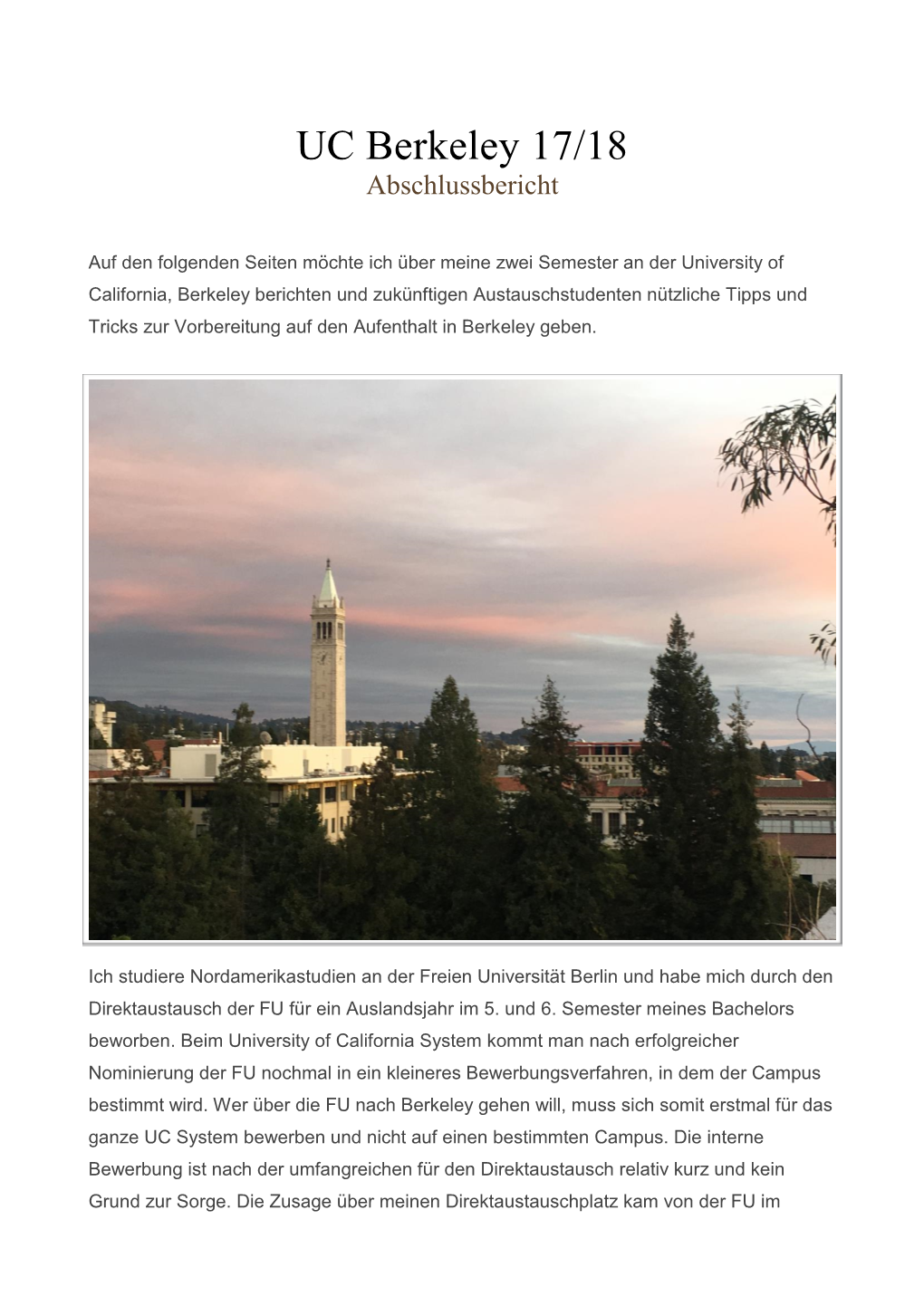 UC Berkeley 17/18 Abschlussbericht